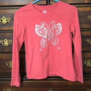 **CLOSEOUT**  Girls Sparkly Butterfly T-shirt